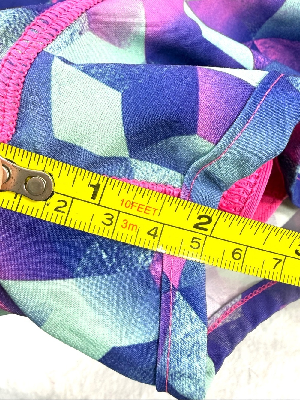 Ivivva Girls Geometric Cube Print Running Shorts Pink Blue Size 10 - Picture 6 of 8